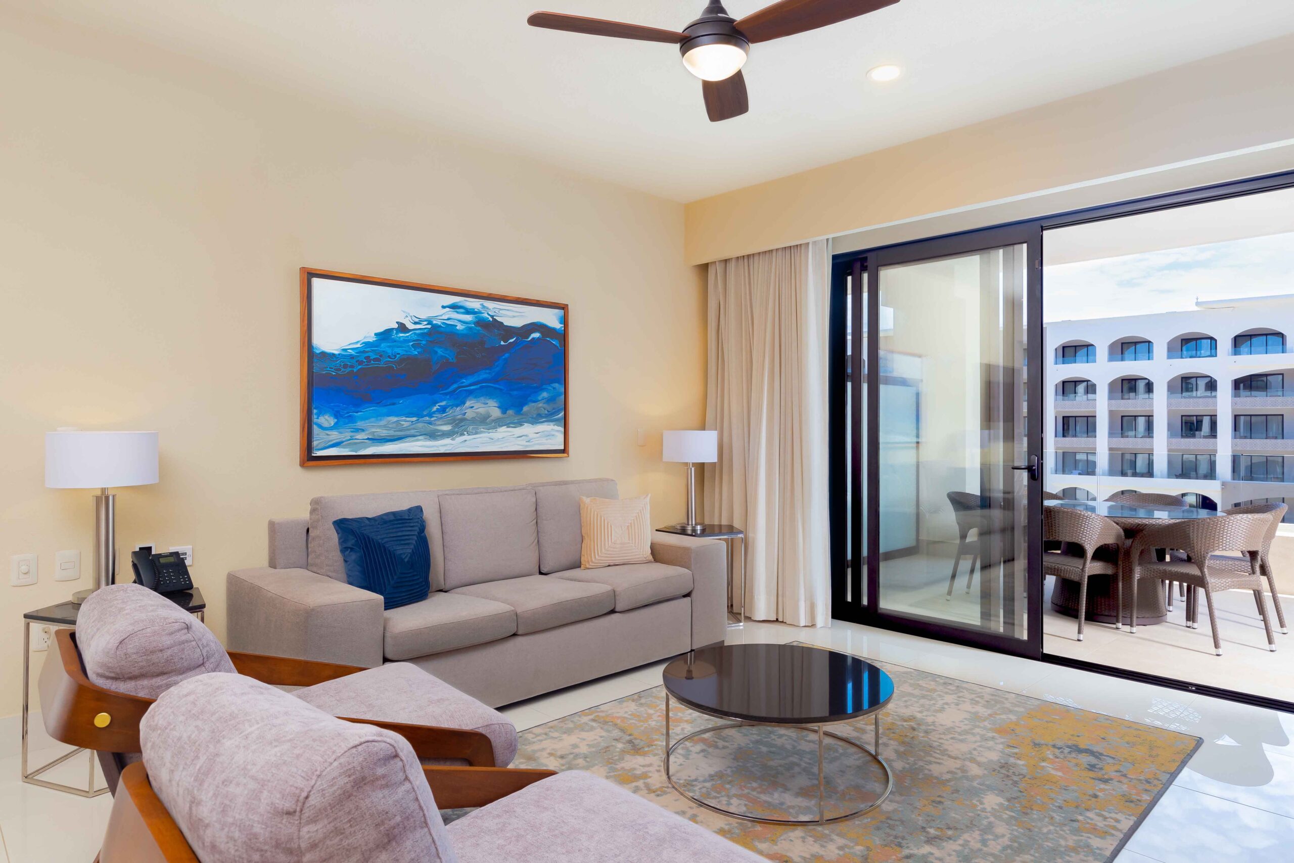 Spacious Living Area with Private Terrace Access