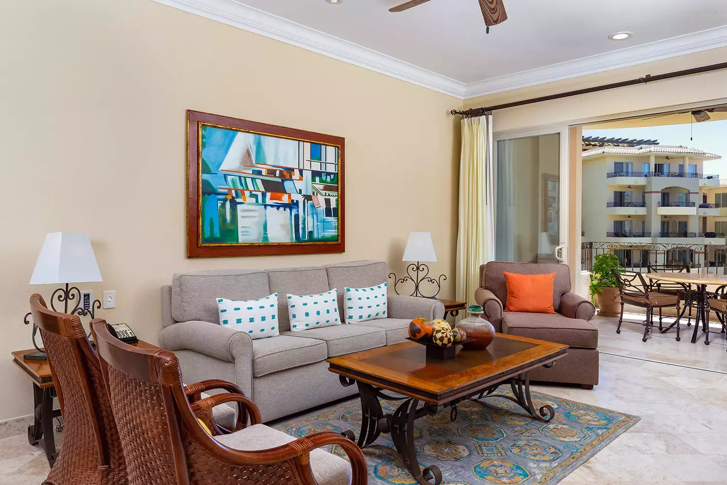 Airy Living Room with Private Terrace Access